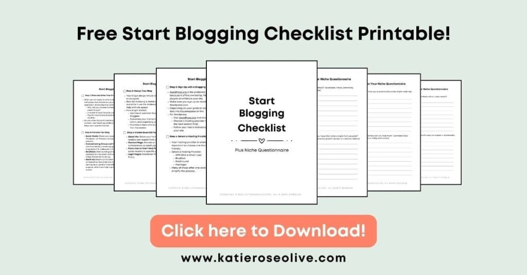 Click here to Free Start Blogging Checklist.
